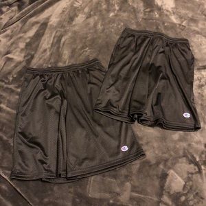 2 pairs champion mesh shorts small black